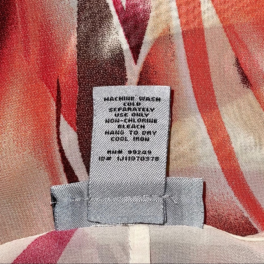 🌅Catherines Blouse Cream Red Orange Size 2X Flowy - Picture 10 of 10